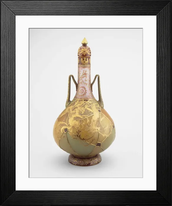Framed Print : Royal Flemish Vase, 1889 / 95. Creator: Mount Washington Glass Company Framed Print : Royal Flemish Vase, 1889 / 95. Creator: Mount Washington Glass Company