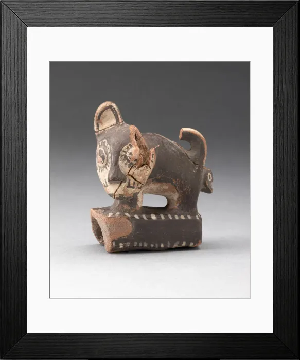 Framed Print : Sculpture Fragment of Feline Standing on Rectangular Form, A. D. 1000 / 1470 Framed Print : Sculpture Fragment of Feline Standing on Rectangular Form, A. D. 1000 / 1470