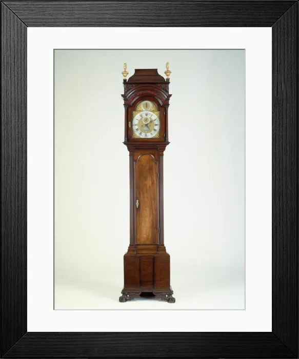 Framed Print : Tall Case Clock, c. 1750. Creators: George Glinn, Thomas Hughes Framed Print : Tall Case Clock, c. 1750. Creators: George Glinn, Thomas Hughes