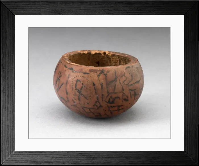 Framed Print : Miniature Bowl Incised and Painted with Geometric Motifs, A. D. 1400 / 1450 Framed Print : Miniature Bowl Incised and Painted with Geometric Motifs, A. D. 1400 / 1450