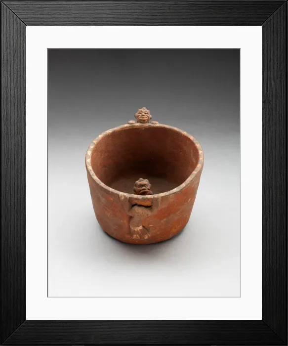 Framed Print : Straight-Sided Bowl with Modeled Figures in Interior and Climbing Sides, A. D. 1470 / 1600 Framed Print : Straight-Sided Bowl with Modeled Figures in Interior and Climbing Sides, A. D. 1470 / 1600