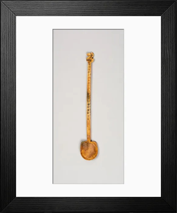 Framed Print : Spoon Incised with Circles on Handle and Abstract Bird on Top, A. D. 1450 / 1532 Framed Print : Spoon Incised with Circles on Handle and Abstract Bird on Top, A. D. 1450 / 1532