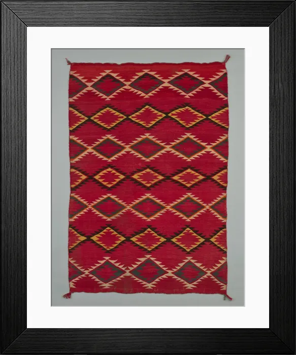 Framed Print : Sarape with Serrated Diamond Pattern, 1880 / 1900. Creator: Unknown Framed Print : Sarape with Serrated Diamond Pattern, 1880 / 1900. Creator: Unknown