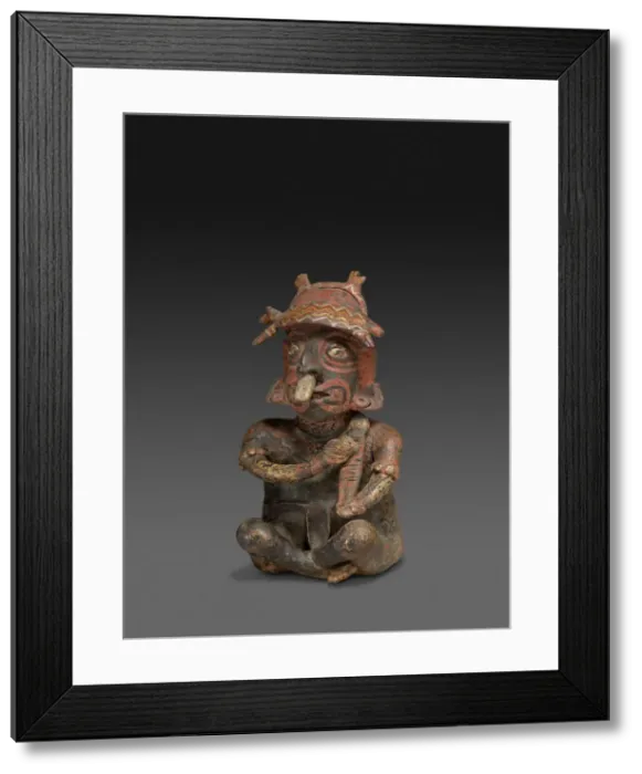 Framed Print : Seated Figure Playing a Rasp, c. A. D. 100. Creator: Unknown Framed Print : Seated Figure Playing a Rasp, c. A. D. 100. Creator: Unknown