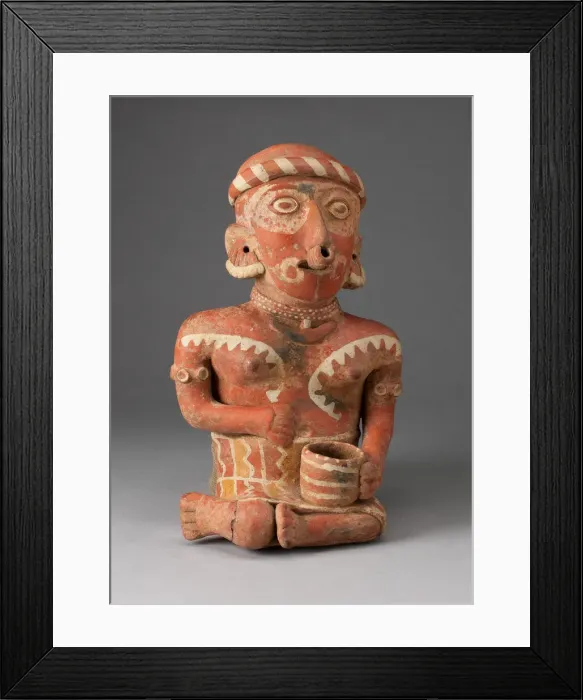 Framed Print : Seated Female Figure Holding a Bowl on Her Lap, 100 B. C. / A. D. 300. Creator: Unknown Framed Print : Seated Female Figure Holding a Bowl on Her Lap, 100 B. C. / A. D. 300. Creator: Unknown