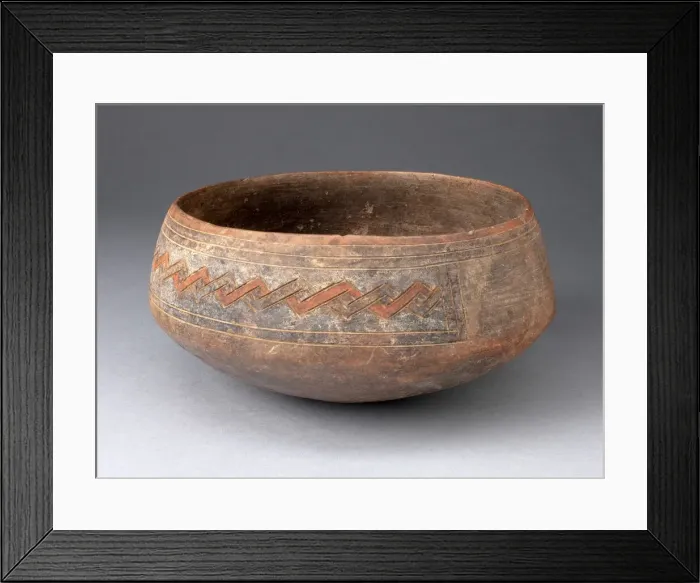 Framed Print : Bowl Incised and Painted with Interlocking Geometric Band, 650 / 150 B. C. Creator: Unknown Framed Print : Bowl Incised and Painted with Interlocking Geometric Band, 650 / 150 B. C. Creator: Unknown