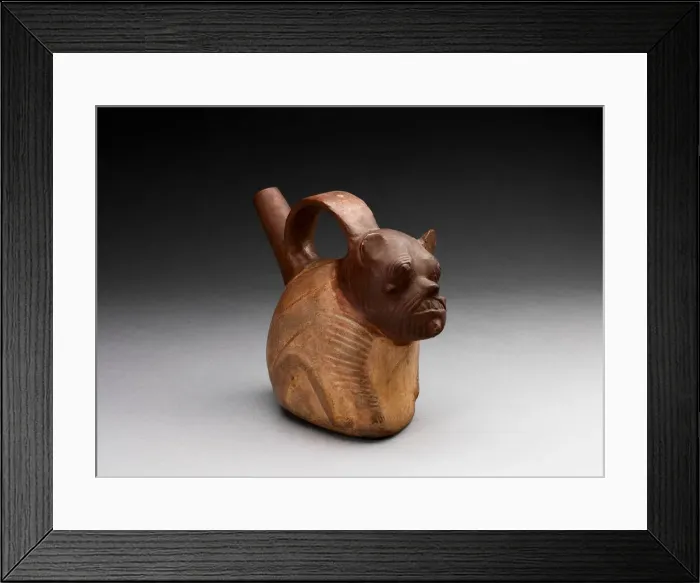 Framed Print : Single Spout Bottle in the form of a Animal with Lined Skin, A. D. 1000 / 1476 Framed Print : Single Spout Bottle in the form of a Animal with Lined Skin, A. D. 1000 / 1476
