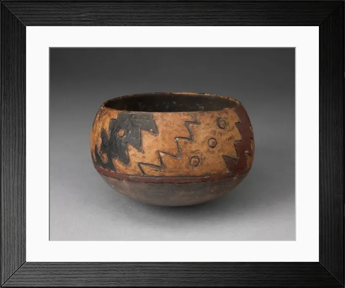 Framed Print : Bowl with Incised and Painted Zigzag Motif, 650 / 150 B. C. Creator: Unknown Framed Print : Bowl with Incised and Painted Zigzag Motif, 650 / 150 B. C. Creator: Unknown