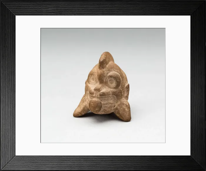 Framed Print : Whistle in the Form of the Head of a Jaguar, Possibly A. D. 250 / 900. Creator: Unknown Framed Print : Whistle in the Form of the Head of a Jaguar, Possibly A. D. 250 / 900. Creator: Unknown