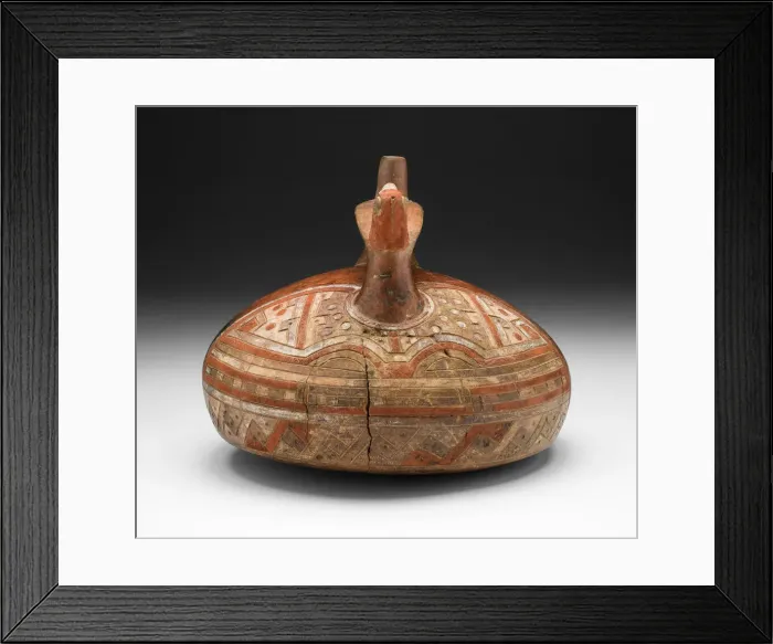 Framed Print : Vessel with Abstract Feline Mask and Bird-Head Spout, 650 / 150 B. C. Creator: Unknown Framed Print : Vessel with Abstract Feline Mask and Bird-Head Spout, 650 / 150 B. C. Creator: Unknown