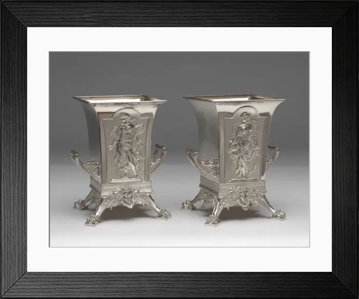 Framed Print : Pair of Wine Coolers, 1873. Creator: Tiffany & Co Framed Print : Pair of Wine Coolers, 1873. Creator: Tiffany & Co
