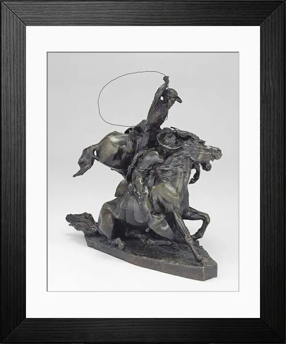 Framed Print : Lassoing Wild Horses, 1898. Creator: Solon H. Borglum Framed Print : Lassoing Wild Horses, 1898. Creator: Solon H. Borglum