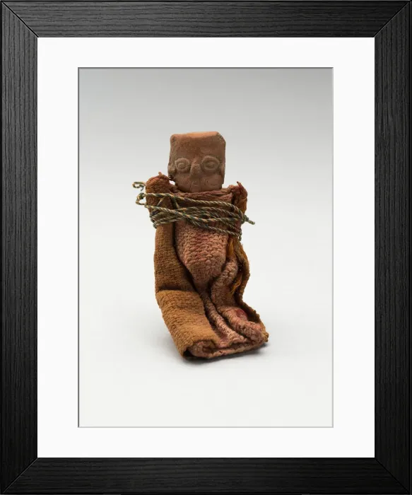 Framed Print : Mold-Made Female Figurine Wrapped in Cloth and Tied with String, c. A. D. 100 / 600 Framed Print : Mold-Made Female Figurine Wrapped in Cloth and Tied with String, c. A. D. 100 / 600