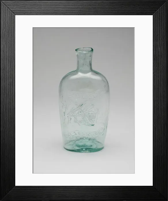 Framed Print : Flask, 1850 / 59. Creator: Spring Garden Glass Works Framed Print : Flask, 1850 / 59. Creator: Spring Garden Glass Works