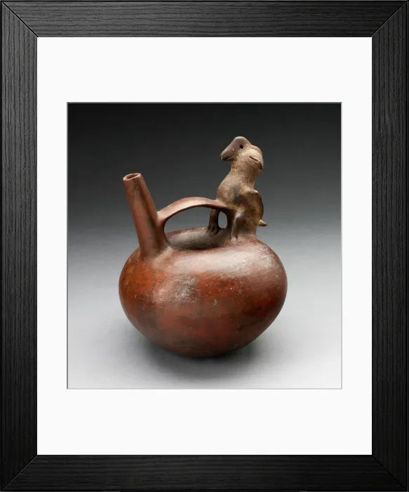 Framed Print : Single Spout Vessel with Bird Attached to Strap Handle, 200 B. C. / A. D. 200 Framed Print : Single Spout Vessel with Bird Attached to Strap Handle, 200 B. C. / A. D. 200