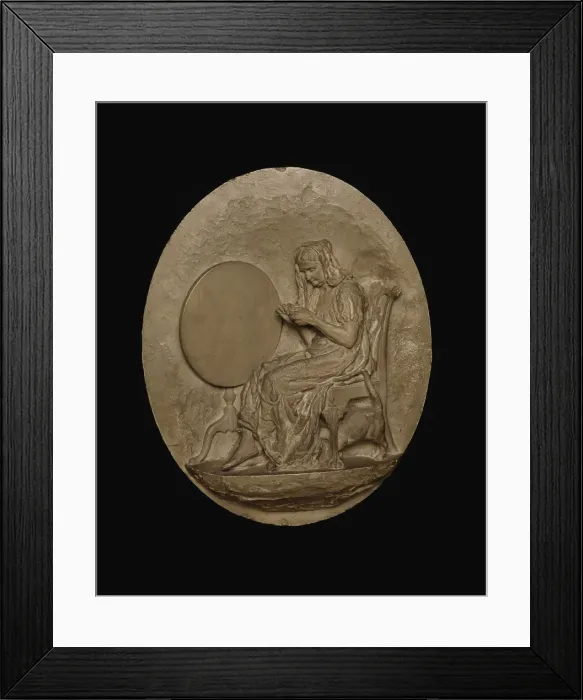 Framed Print : Knitting, Modeled 1882-83, cast c. 1886. Creator: Thomas Eakins Framed Print : Knitting, Modeled 1882-83, cast c. 1886. Creator: Thomas Eakins