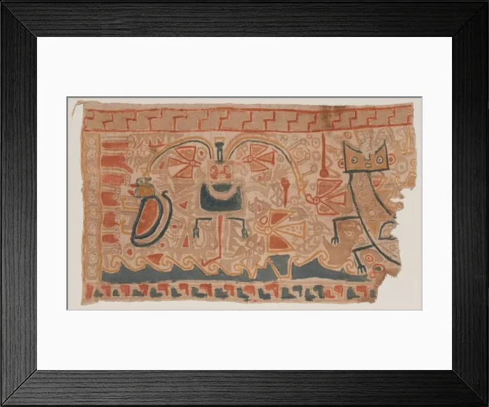 Framed Print : Painted Textile, c. A. D. 1000. Creator: Unknown Framed Print : Painted Textile, c. A. D. 1000. Creator: Unknown
