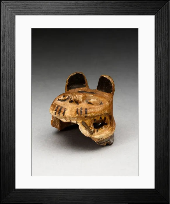 Framed Print : Vessel Fragment in the Form of a Feline Head, A. D. 600 / 1000. Creator: Unknown Framed Print : Vessel Fragment in the Form of a Feline Head, A. D. 600 / 1000. Creator: Unknown