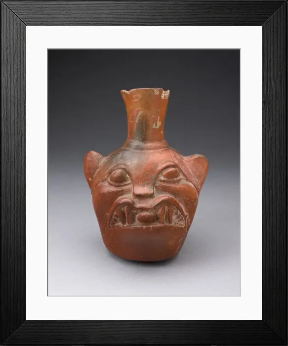 Framed Print : Jar in the Form of a Jaguar Head, A. D. 700 / 1000. Creator: Unknown Framed Print : Jar in the Form of a Jaguar Head, A. D. 700 / 1000. Creator: Unknown