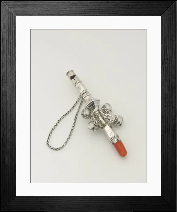 Framed Print : Whistle and Bells with Coral, c. 1722. Creator: Thomas Edwards Framed Print : Whistle and Bells with Coral, c. 1722. Creator: Thomas Edwards