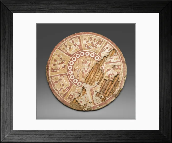 Framed Print : Shield Painted with Abstract Figures, A. D. 100  /  600. Creator: Unknown