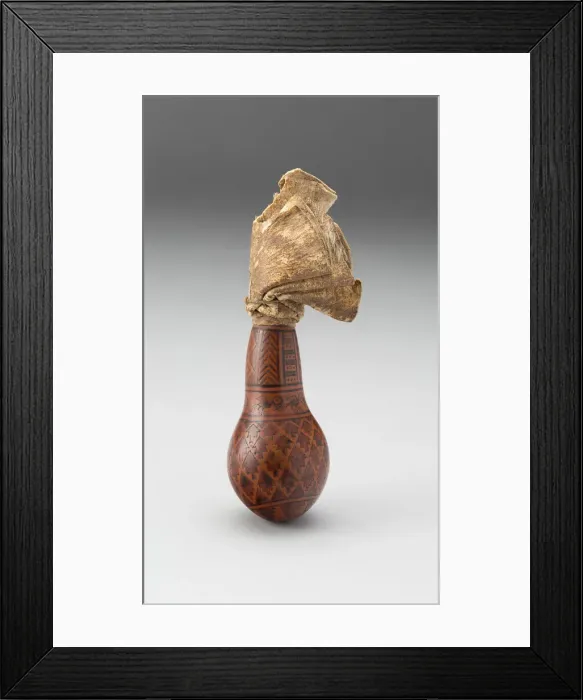 Framed Print : Incised and Painted Container for Lime with Carved Stopper, A. D. 1000 / 1470 Framed Print : Incised and Painted Container for Lime with Carved Stopper, A. D. 1000 / 1470