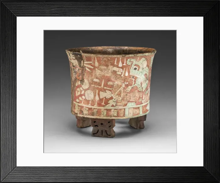 Framed Print : Tripod Vessel with a Blowgunner Scene, A. D. 300 / 500. Creator: Unknown Framed Print : Tripod Vessel with a Blowgunner Scene, A. D. 300 / 500. Creator: Unknown