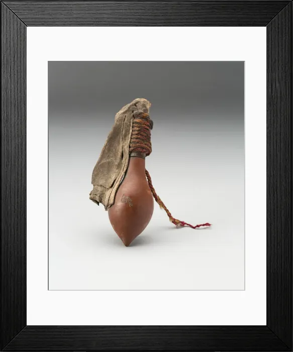 Framed Print : Lime Container with Snake Skin Wrapping, A. D. 1000 / 1470. Creator: Unknown Framed Print : Lime Container with Snake Skin Wrapping, A. D. 1000 / 1470. Creator: Unknown