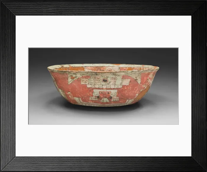 Framed Print : Bowl Depicting a Female Figure with Shield and Darts Motifs, A. D. 300 / 600 Framed Print : Bowl Depicting a Female Figure with Shield and Darts Motifs, A. D. 300 / 600
