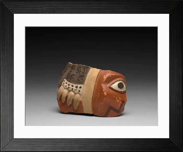 Framed Print : Head Fragment from a Large Ceremonial Jar, A. D. 700 / 800. Creator: Unknown Framed Print : Head Fragment from a Large Ceremonial Jar, A. D. 700 / 800. Creator: Unknown