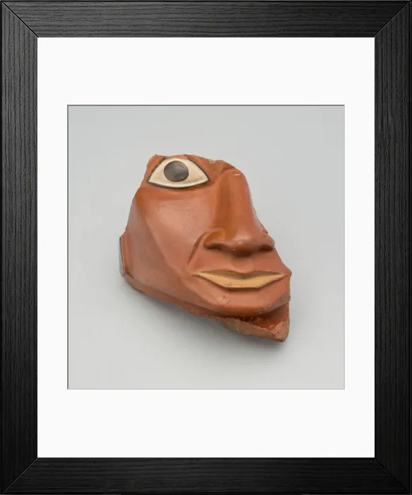 Framed Print : Head Fragment from a Large Ceremonial Jar, A. D. 700 / 800. Creator: Unknown Framed Print : Head Fragment from a Large Ceremonial Jar, A. D. 700 / 800. Creator: Unknown