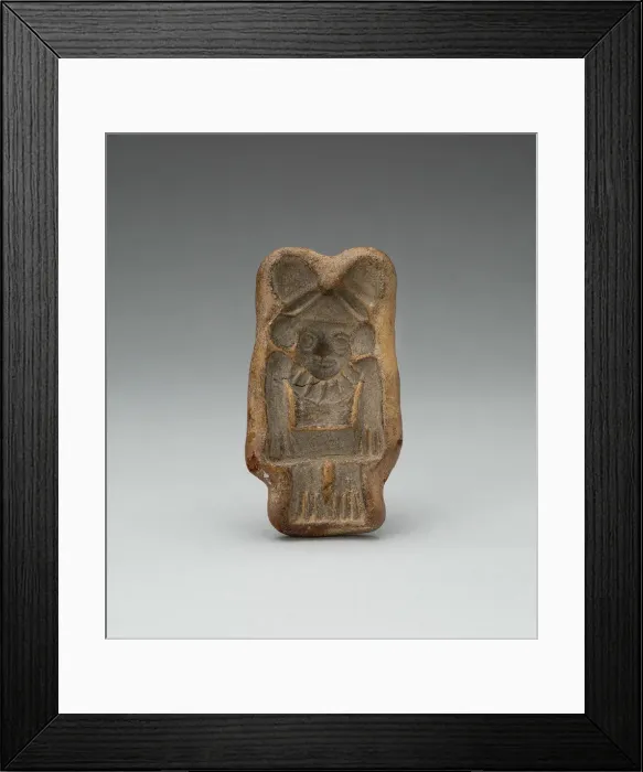 Framed Print : Mold for Male Figurine wearing Jewelry and Lobed Headdress, c. A. D. 100 / 600 Framed Print : Mold for Male Figurine wearing Jewelry and Lobed Headdress, c. A. D. 100 / 600