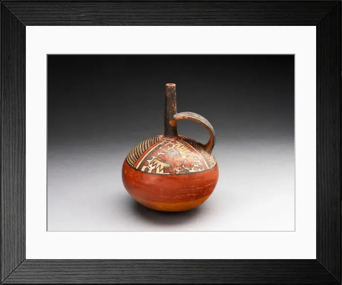 Framed Print : Single-Spout Vessel Depicting an Abstracted Figure and Net Pattern, 180 B. C. / A. D. 500 Framed Print : Single-Spout Vessel Depicting an Abstracted Figure and Net Pattern, 180 B. C. / A. D. 500