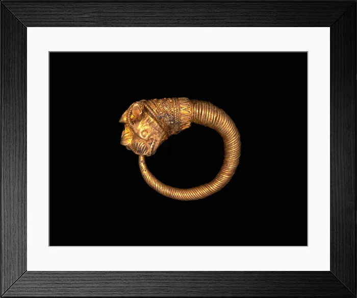 Framed Print : Earring with Lion Head Finial, 3rd-2nd century BCE. Creator: Unknown Framed Print : Earring with Lion Head Finial, 3rd-2nd century BCE. Creator: Unknown