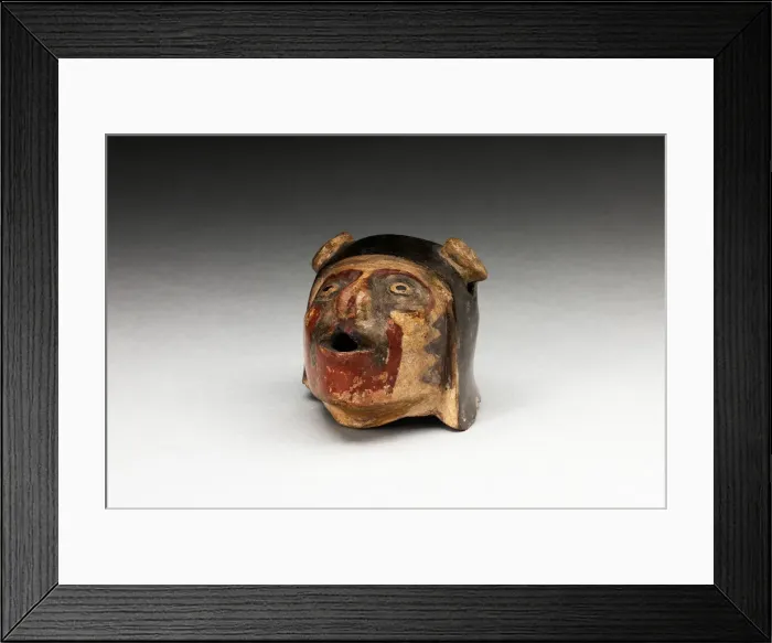 Framed Print : Fragment of a Vessel or Sculpture Depicting a Human Head, A. D. 600 / 1000. Creator: Unknown Framed Print : Fragment of a Vessel or Sculpture Depicting a Human Head, A. D. 600 / 1000. Creator: Unknown