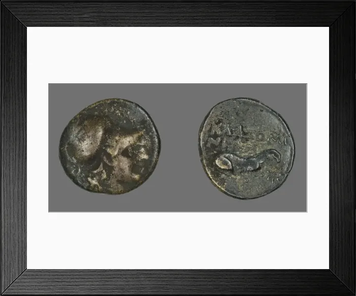 Framed Print : Coin Depicting the Goddess Athena, 387-301 BCE. Creator: Unknown Framed Print : Coin Depicting the Goddess Athena, 387-301 BCE. Creator: Unknown