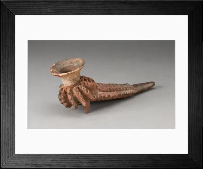 Framed Print : Footed Pipe with Fluted Relief Design, c. 400 B. C. Creator: Unknown Framed Print : Footed Pipe with Fluted Relief Design, c. 400 B. C. Creator: Unknown