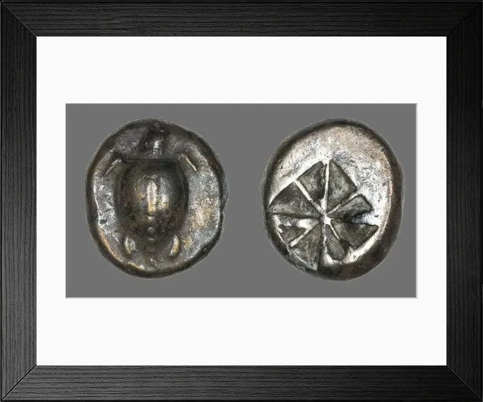 Framed Print : Stater (Coin) Depicting a Sea Turtle, 510-485 BCE. Creator: Unknown Framed Print : Stater (Coin) Depicting a Sea Turtle, 510-485 BCE. Creator: Unknown