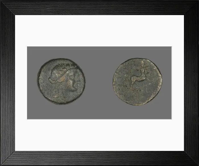 Framed Print : Coin Depicting the God Dionysos, 183-149 BCE. Creator: Unknown Framed Print : Coin Depicting the God Dionysos, 183-149 BCE. Creator: Unknown