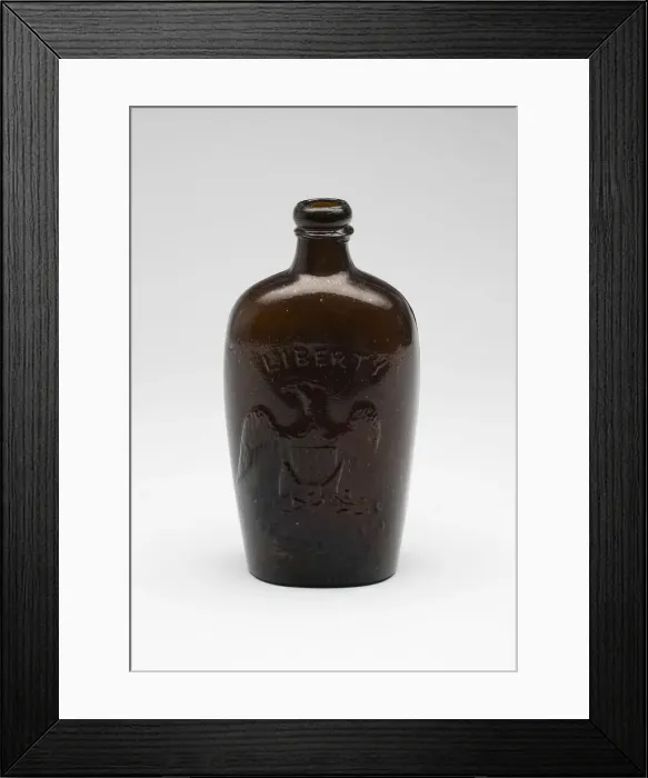 Framed Print : Flask, c. 1845 / 65. Creator: Willington Glass Works Framed Print : Flask, c. 1845 / 65. Creator: Willington Glass Works