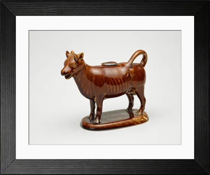Framed Print : Cow Pitcher with Lid, c. 1855. Creator: Lyman Fenton & Co Framed Print : Cow Pitcher with Lid, c. 1855. Creator: Lyman Fenton & Co