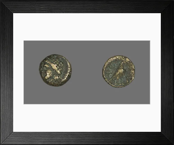Framed Print : Coin Depicting the God Apollo, 320-200 BCE. Creator: Unknown Framed Print : Coin Depicting the God Apollo, 320-200 BCE. Creator: Unknown