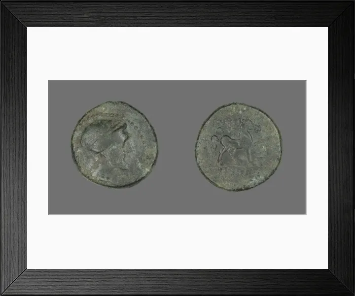 Framed Print : Coin Depicting the Amazon Cyme, 250-190 BCE. Creator: Unknown Framed Print : Coin Depicting the Amazon Cyme, 250-190 BCE. Creator: Unknown