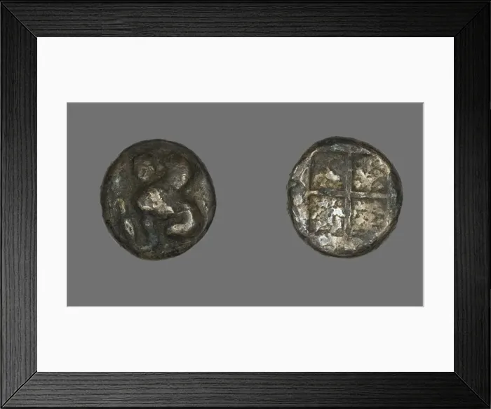 Framed Print : Drachma (Coin) Depicting a Sphinx, 478-412 BCE. Creator: Unknown Framed Print : Drachma (Coin) Depicting a Sphinx, 478-412 BCE. Creator: Unknown
