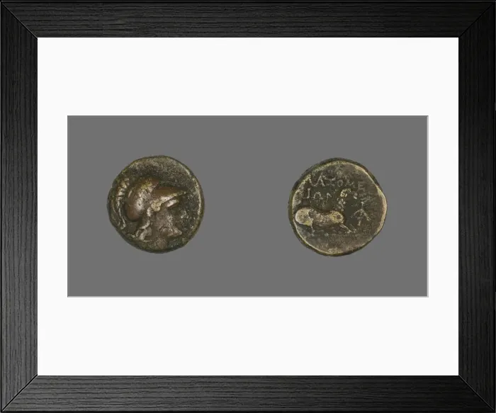 Framed Print : Coin Depicting the Goddess Athena, 387-301 BCE. Creator: Unknown Framed Print : Coin Depicting the Goddess Athena, 387-301 BCE. Creator: Unknown