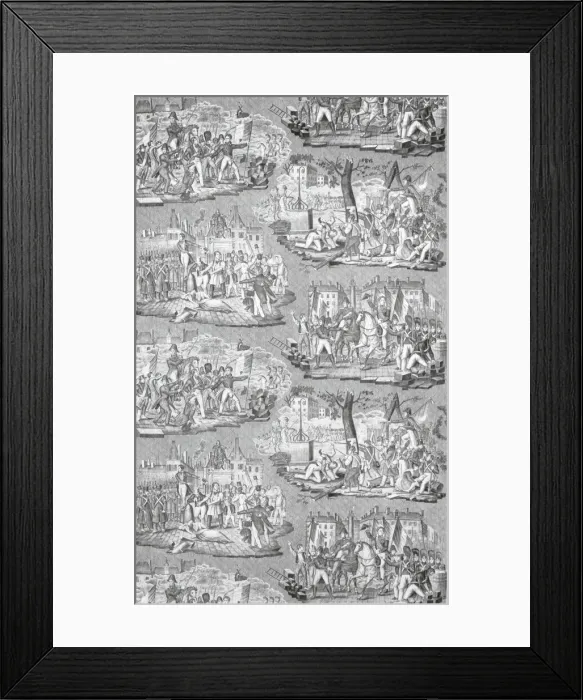 Framed Print : Panel (Furnishing Fabric), Rouen, c. 1830. Creator: Henry Manufactory Framed Print : Panel (Furnishing Fabric), Rouen, c. 1830. Creator: Henry Manufactory