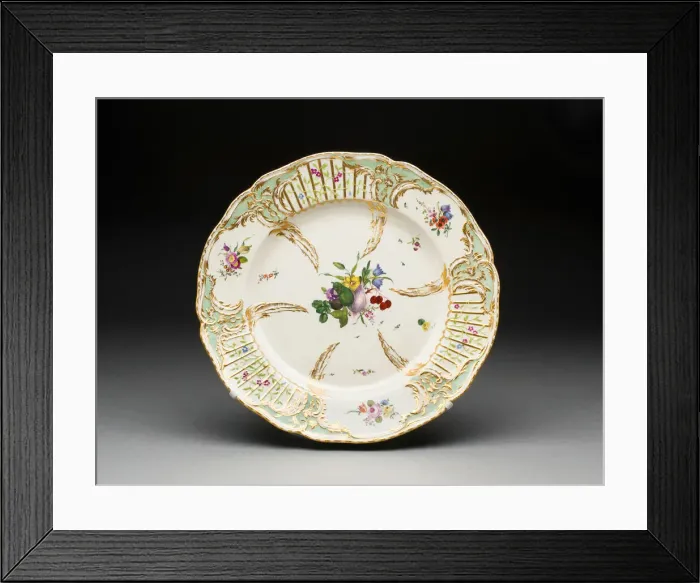 Framed Print : Plate, Ansbach, 1760 / 1804. Creator: Ansbach Pottery and Porcelain Factory Framed Print : Plate, Ansbach, 1760 / 1804. Creator: Ansbach Pottery and Porcelain Factory