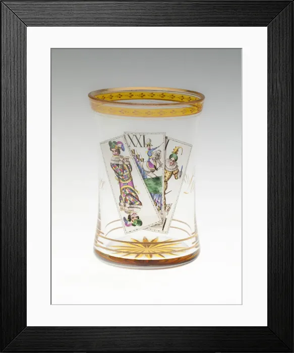 Framed Print : Beaker with Tarot Cards, Vienna, c. 1820. Creator: Anton Kothgasser Framed Print : Beaker with Tarot Cards, Vienna, c. 1820. Creator: Anton Kothgasser