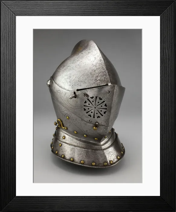 Framed Print : Close Helmet for Foot Tournament at the Barriers, Augsburg, 1591 Framed Print : Close Helmet for Foot Tournament at the Barriers, Augsburg, 1591