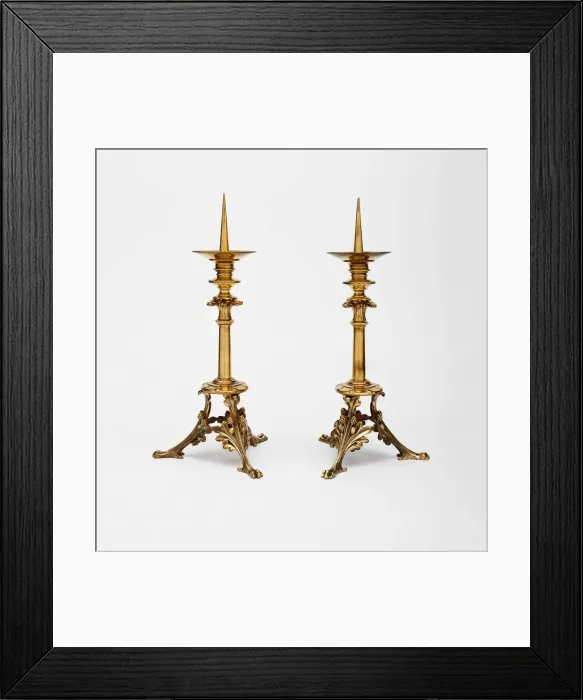 Framed Print : Pair of Altar Candlesticks, Paris, 1862. Creators: Eugene Emmanuel Viollet-le-Duc Framed Print : Pair of Altar Candlesticks, Paris, 1862. Creators: Eugene Emmanuel Viollet-le-Duc